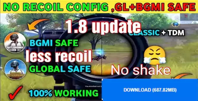 pubg mobile 1.8 no recoil & no shake config file obb 100% working on the main account