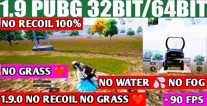 PUBG NO GRASS, 90 FPS, LESS RECOIL, 32bit64bit Download