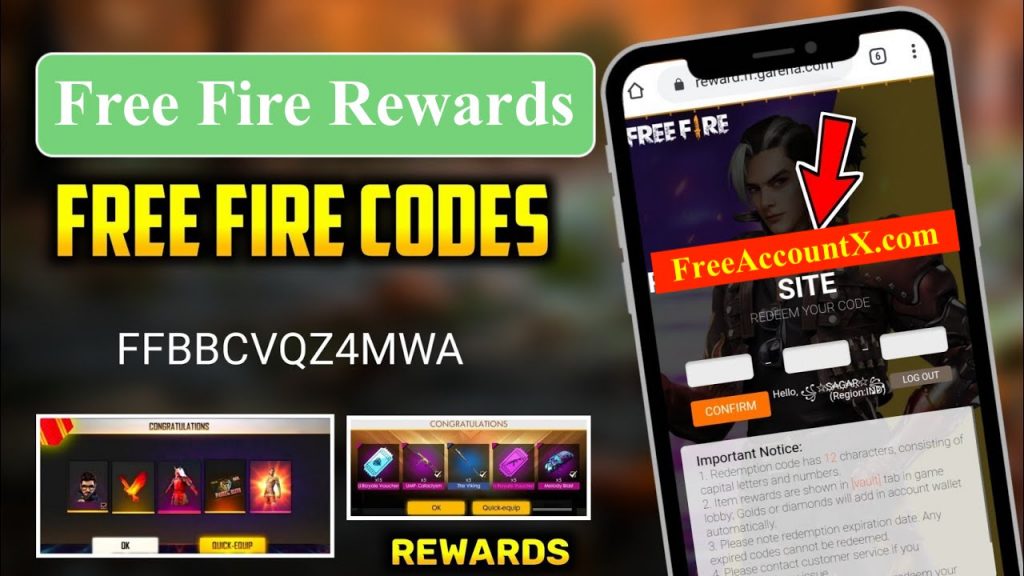 (May 2023) Free Fire Accounts ID and Passwords,10,000 Diamonds, Skins