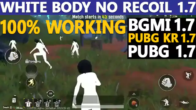 White Body No Recoil 1.7 Update BGMI, PUBG, PUBG KR All Version 100% Working