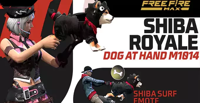 Free Fire MAX Shiba Royale: Get Dog at Hand M1014, Shiba Surf emote, and more