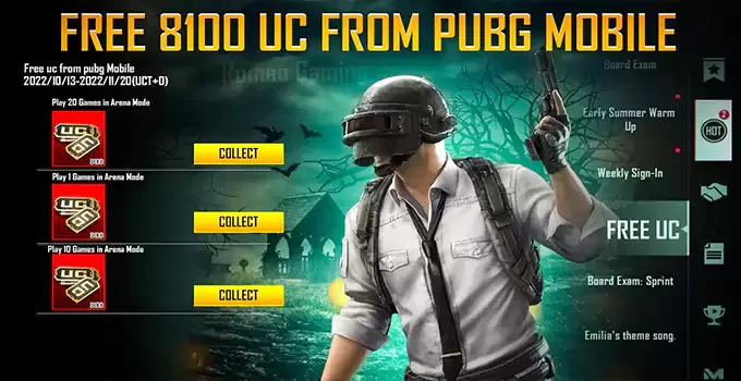 Get Free 8100 UC From PUBG Mobile (Free UC New Event)